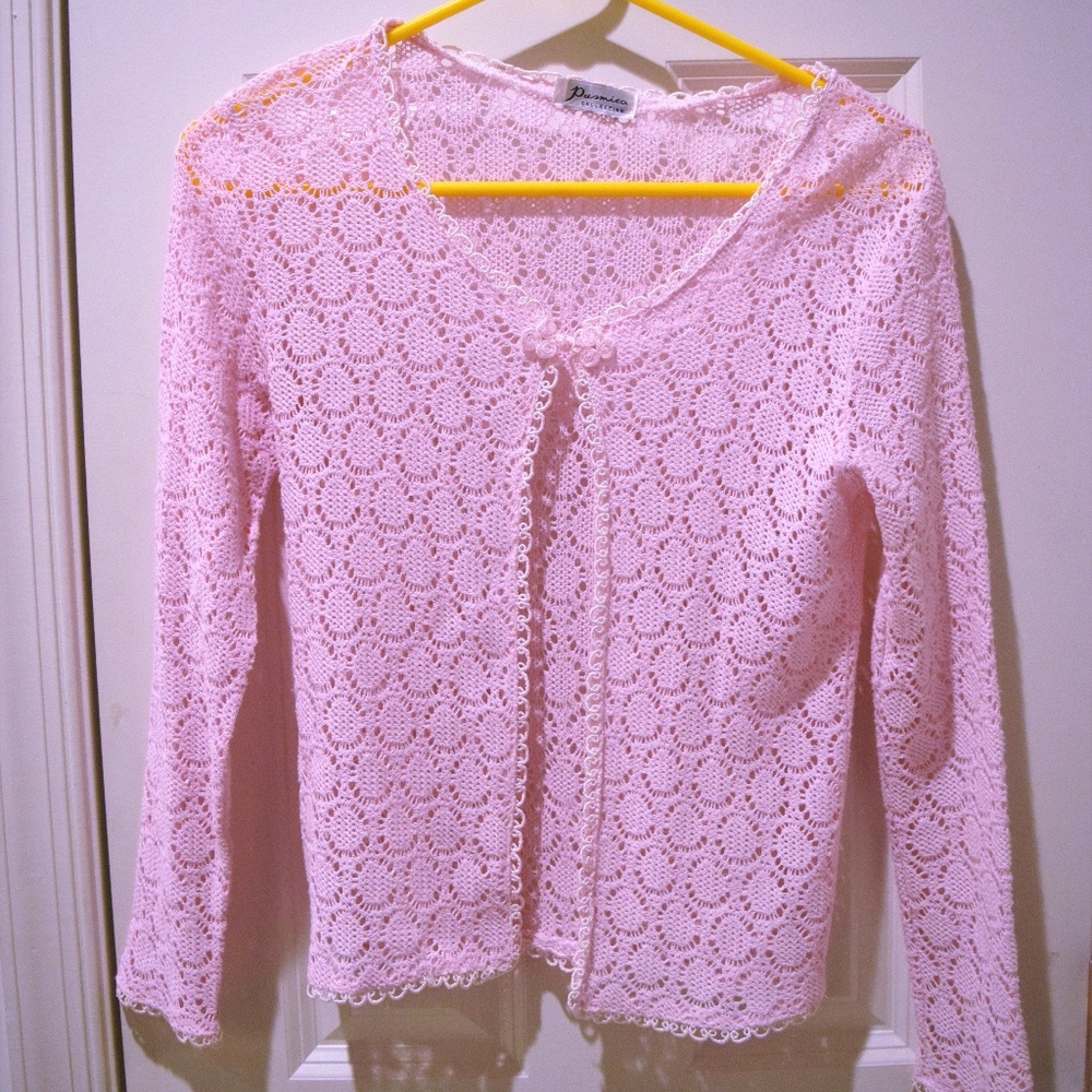 NEW PUSMICA Eyelet Lace Open Weave Cardigan